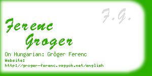 ferenc groger business card